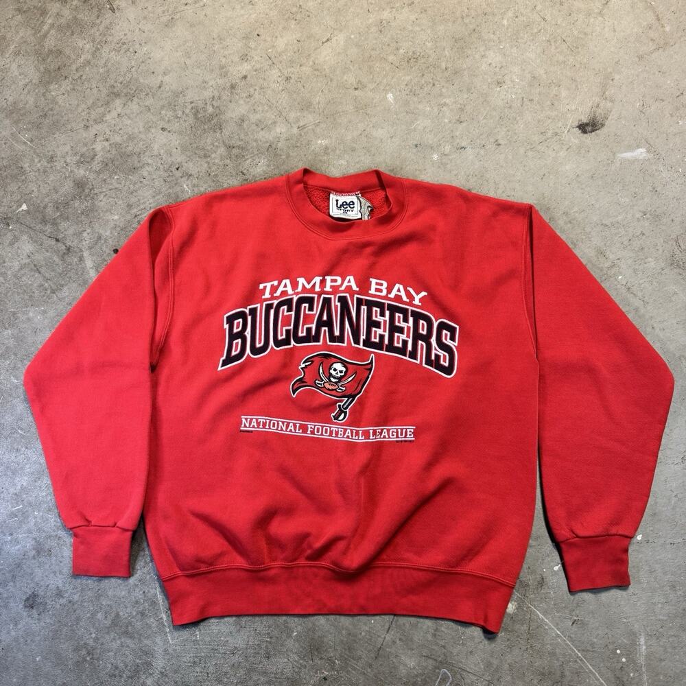 VTG Tampa Bay Bucaneers Mens Lee Sport L Red Sweatshirt 1999